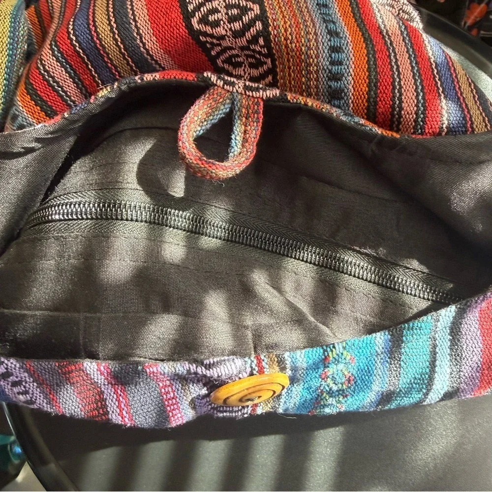 Kathmandu NWT Boho Patchwork Multi-Color Sun Crossbody Shoulder‎ Bag Hippie Chic